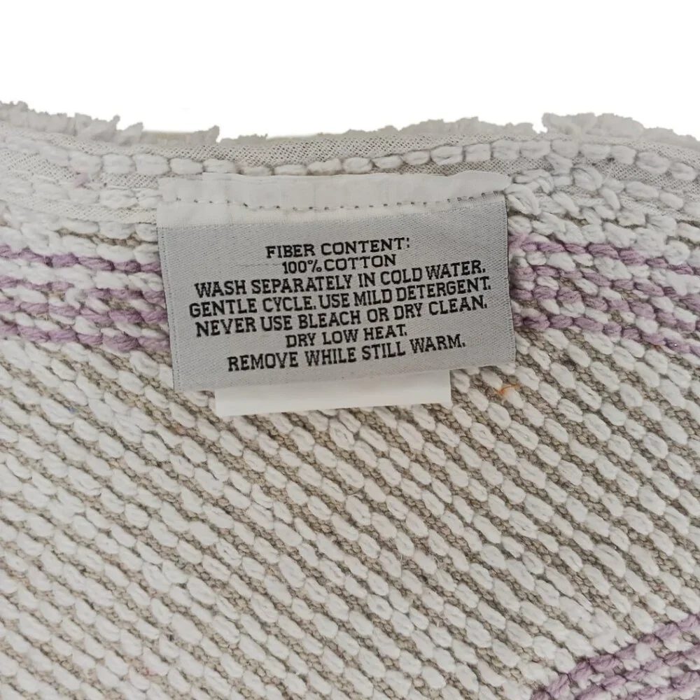 Home Company Ghost Bath Rug 27'' x 32'' White Plush Absorbent Anti Slip
